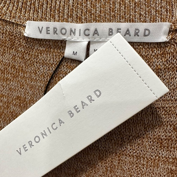 Veronica Beard - Gold Multicolor Knit Dress W/ Asymmetrical Hem Sz M - Picture 11 of 11